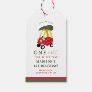 Little Car Holiday Onederful Birthday Favors Gift Tags