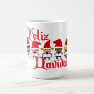 Little Carolers Singing Feliz Navidad Christmas Coffee Mug
