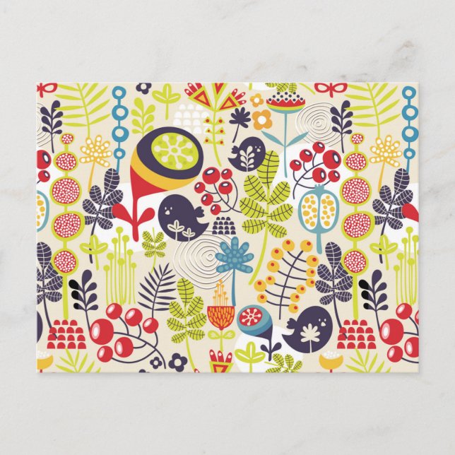 Little cartoon birds postcard (Front)