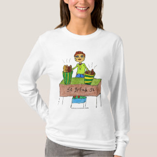 Little cartoon boy selling fresh bread T-Shirt