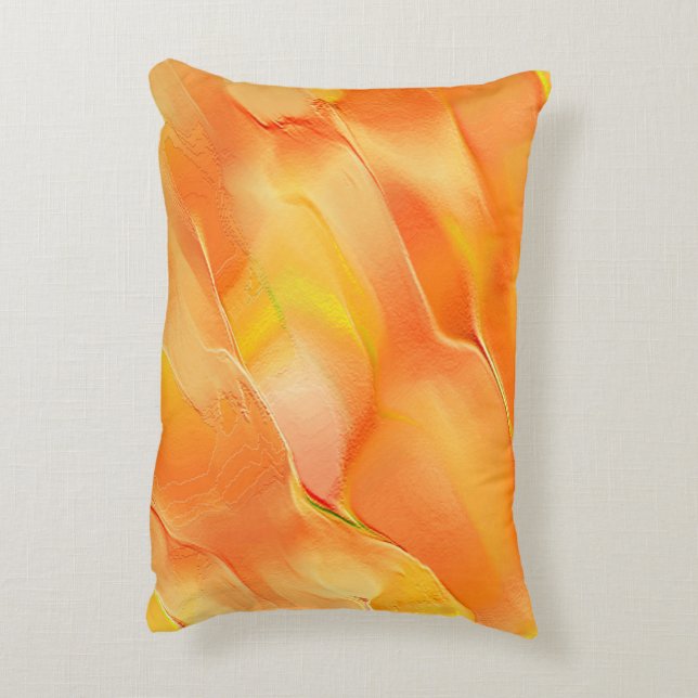 Little carved in many orange and yellow accent pillow (Back(Vertical))
