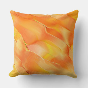 Little carved in yellow and orange throw pillow