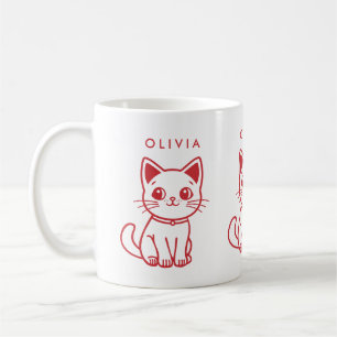 Little Cat (CHANGE ALL COLORS) and name Coffee Mug