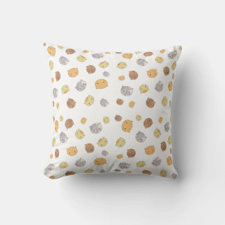 Little Cat Faces Pattern Throw Pillow