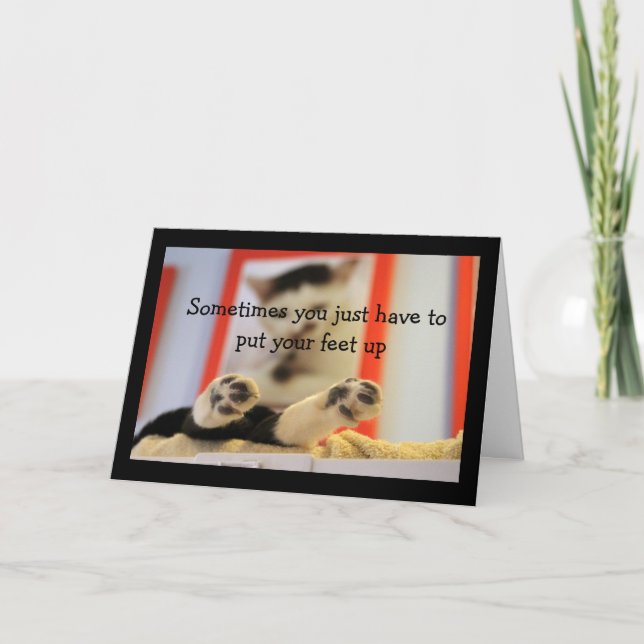 Little Cat Feet Get Well Wishes Card (Front)