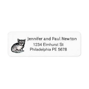 Little cat return address label