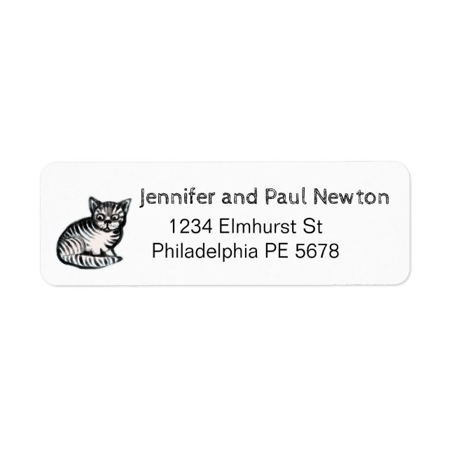 Little cat return address label (Front)