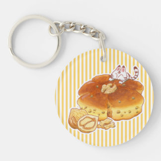 Little Cat & Walnut bread Keychain