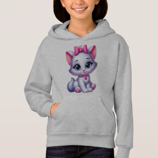 little cat with a lovely smile, fluffy and affecti hoodie