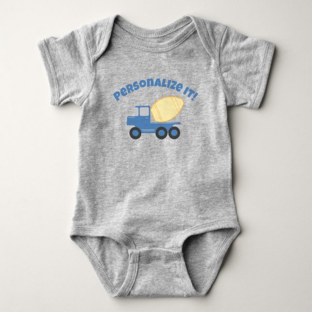 Little Cement Truck Baby Bodysuit (Front)