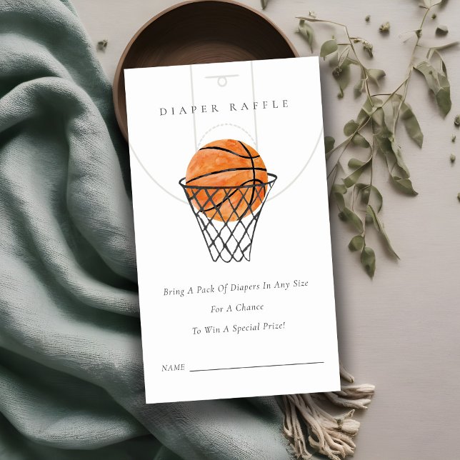 Little Champ Basketball Diaper Raffle Baby Shower Enclosure Card (Creator Uploaded)