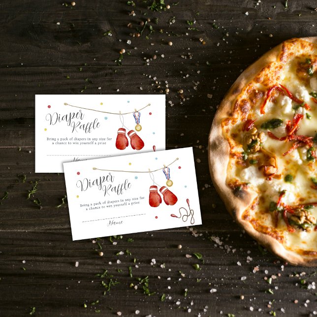 Little Champion Boxing Diaper Raffle Baby Shower Enclosure Card (Little Champion Boxing Diaper Raffle Baby Shower Enclosure Card)