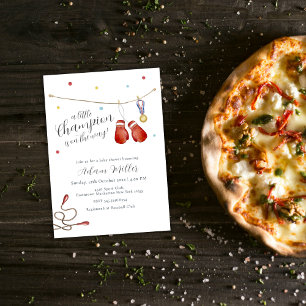 Little Champion Medal Boxing Sport Baby Shower Invitation