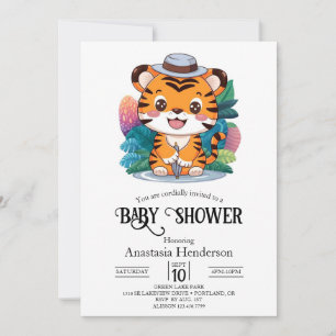 Little Charming Tiger Digital Baby Shower Invitation