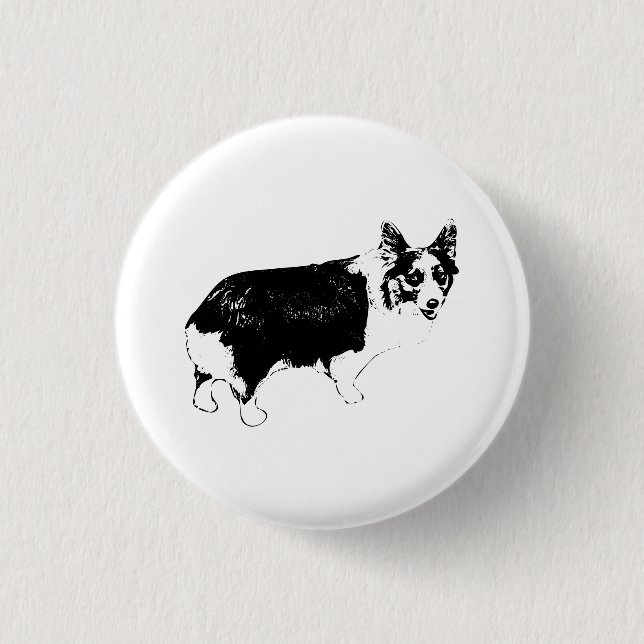 Little Cheer Corgi Button (Front)