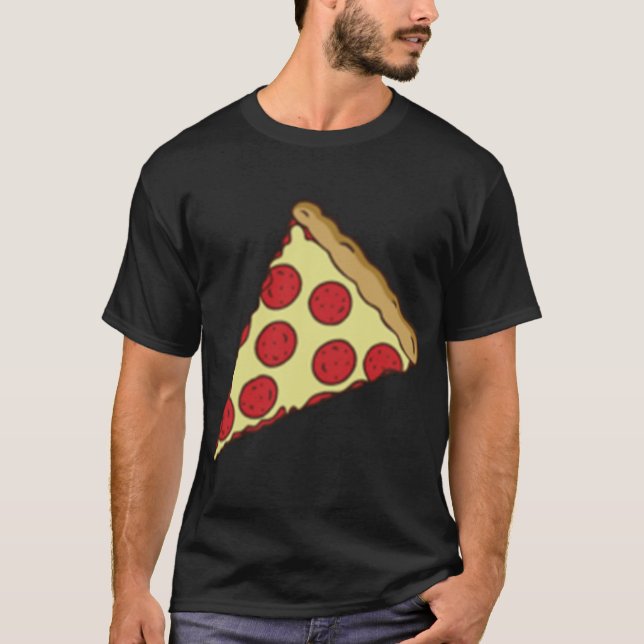 Little Cheesy Pepperoni Pizza Slice T-Shirt (Front)