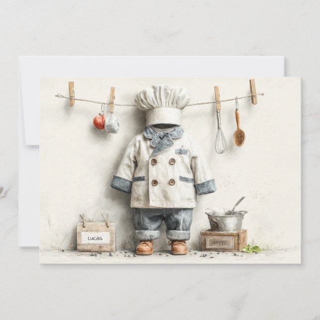 Little Chef 1st Birthday Party Invitation (Front)