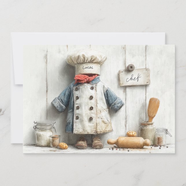 Little Chef 1st Birthday Party Invitation (Front)