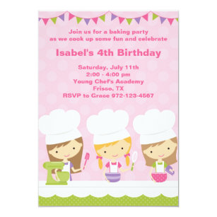 baking party invitations zazzle