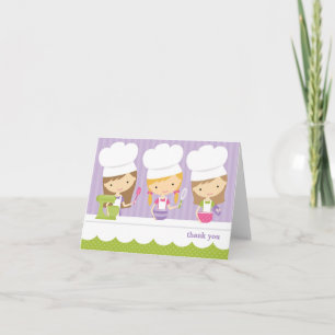 Little Chef Baking Birthday Party Thank You Cards