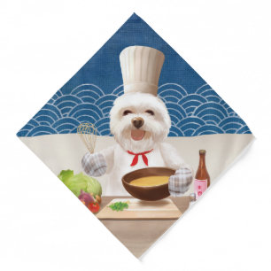 Little Chef Bichon: Asian Cooking Kitchen Art Bandana