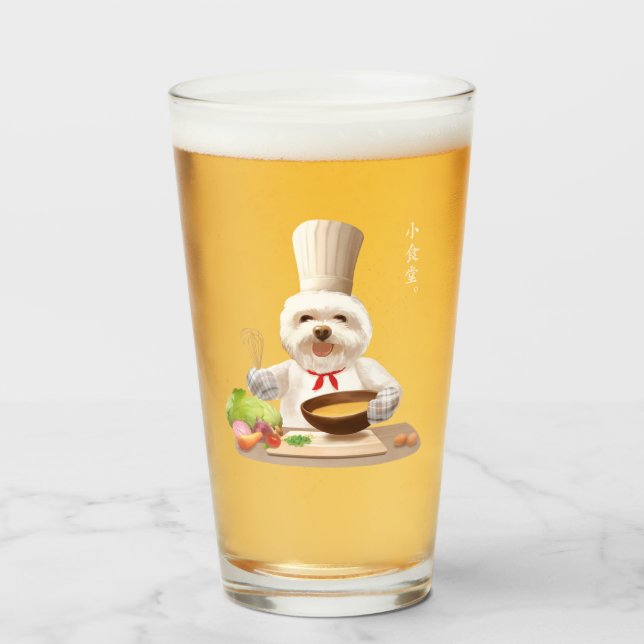 Little Chef Bichon: Asian Cooking Kitchen Art Glass (Front Filled)
