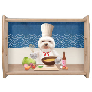 Little Chef Bichon: Asian Cooking Kitchen Art Serving Tray