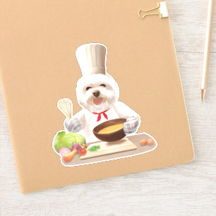 Little Chef Bichon: Asian Cooking Kitchen Art Sticker