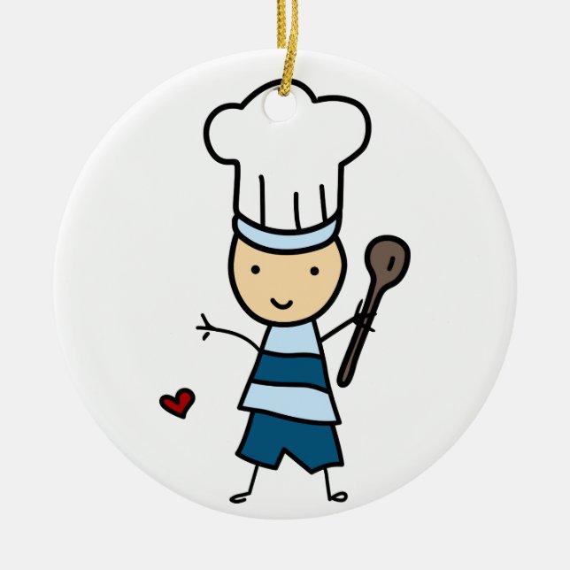 Little Chef Boy Ceramic Ornament (Front)