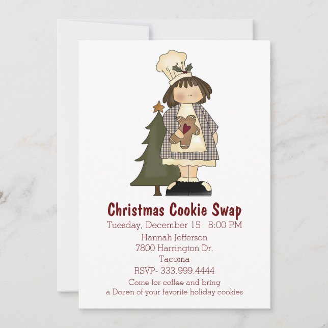 Little Chef Christmas Cookie Swap Invitation (Front)