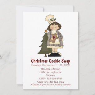 Little Chef Christmas Cookie Swap Invitation