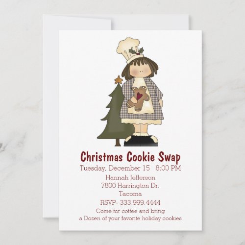 Little Chef Christmas Cookie Swap Invitation