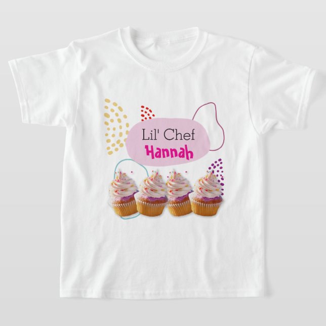 Little Chef Cupcake Baking Party Outfit  T-Shirt (Laydown)