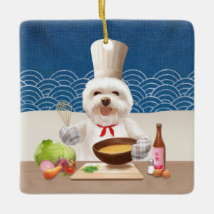 Little Chef Dog Ceramic Ornament