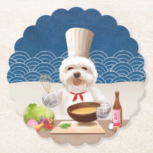 Little Chef Dog Paper Coaster