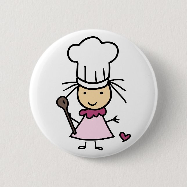 Little Chef Girl Button (Front)