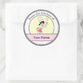 Little Chef Illustration on Round Label | Zazzle