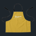 Little Chef Name Simple custom Mustard yellow Apron<br><div class="desc">Make the little chef in your life feel extra special with their own personalized apron. This mustard yellow apron features a simple yet chic design with elegant script typography for their name. Designed with attention to detail, this apron is perfect for inspiring creativity in the kitchen. The mustard yellow color...</div>