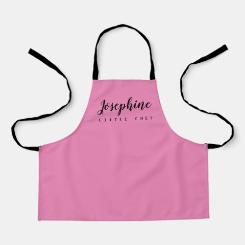 Little Chef Script Girl Name Pink personalized Apron