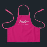 Little Chef Script Name Simple personalized Pink Apron<br><div class="desc">Make your little chef feel extra special with our Little Chef Script Name Simple Personalized Pink Apron. This apron is designed to provide a simple, chic, and elegant look, featuring stylish script typography for personalizing the name. The pink color adds a touch of sweetness and charm to the apron, making...</div>
