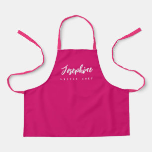 Little Chef Script Name Simple personalized Pink Apron