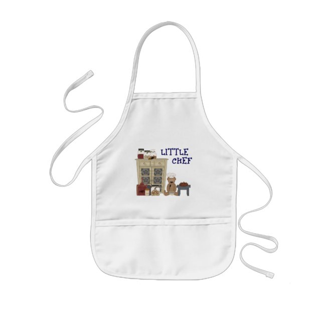 Little Chef Teddy Bear Country Primitive Kitchen Kids' Apron (Front)
