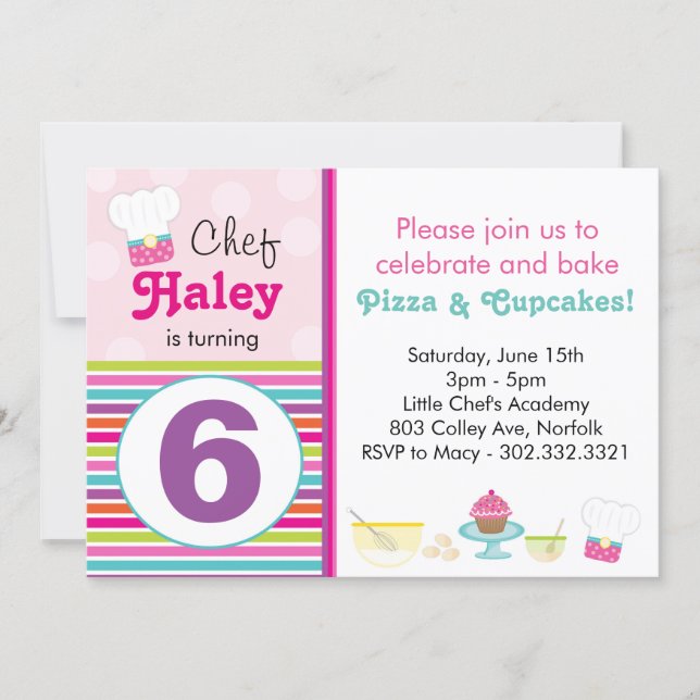Little Chef's Baking Party Invitation (Front)