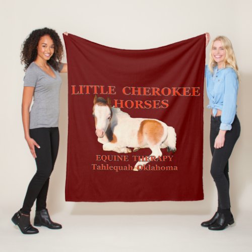 Little Cherokee Horses Fleece Blanket
