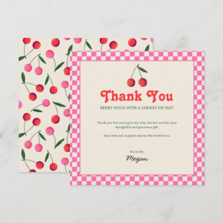 Little Cherry Retro Baby Shower Thank You Card