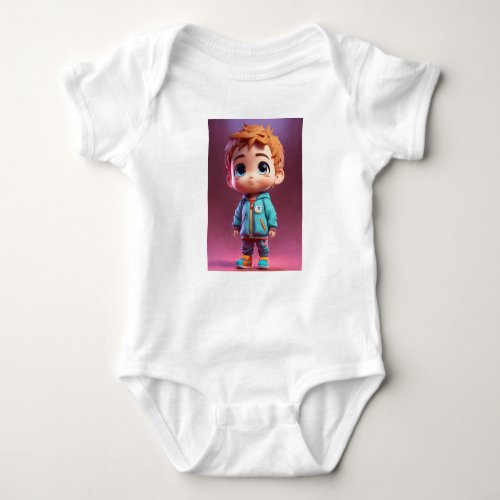 little chibi boy realistic baby bodysuit