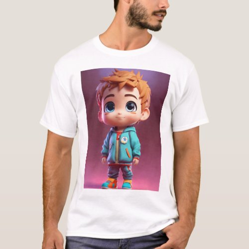 little chibi boy realistic T_Shirt