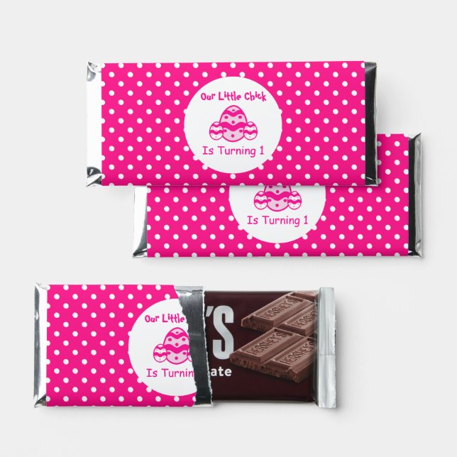 Little Chick 1st Birthday Hershey Bar Favors (Front)