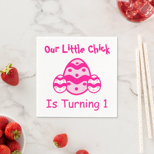 Little Chick 1st Birthday Napkins (Insitu)