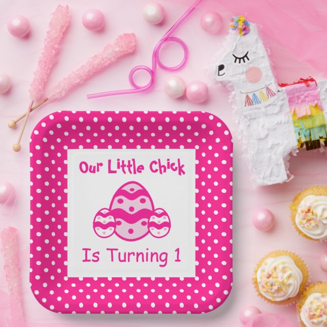 Little Chick 1st Birthday Paper Plates (Party)
